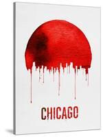 Chicago Skyline Red-null-Stretched Canvas