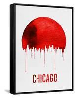 Chicago Skyline Red-null-Framed Stretched Canvas