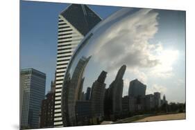 Chicago Skyline Reflected by the Bean-Patrick J. Warneka-Mounted Photographic Print