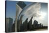 Chicago Skyline Reflected by the Bean-Patrick J. Warneka-Stretched Canvas