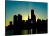 Chicago Skyline Silhouette From Navy Pier-Patrick Warneka-Stretched Canvas