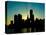 Chicago Skyline Silhouette From Navy Pier-Patrick Warneka-Stretched Canvas