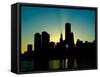 Chicago Skyline Silhouette From Navy Pier-Patrick Warneka-Framed Stretched Canvas