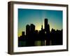 Chicago Skyline Silhouette From Navy Pier-Patrick Warneka-Framed Photographic Print