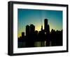 Chicago Skyline Silhouette From Navy Pier-Patrick Warneka-Framed Photographic Print