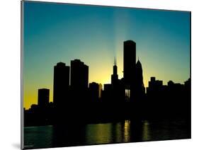 Chicago Skyline Silhouette From Navy Pier-Patrick Warneka-Mounted Photographic Print