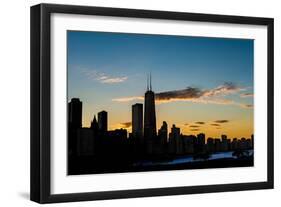 Chicago Skyline Silhouette-Steve Gadomski-Framed Photographic Print