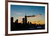 Chicago Skyline Silhouette-Steve Gadomski-Framed Photographic Print