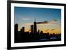 Chicago Skyline Silhouette-Steve Gadomski-Framed Photographic Print