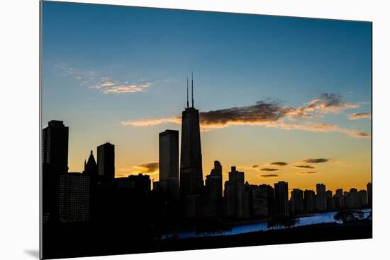 Chicago Skyline Silhouette-Steve Gadomski-Mounted Photographic Print