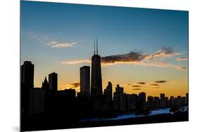 Chicago Skyline Silhouette-Steve Gadomski-Mounted Photographic Print