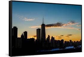 Chicago Skyline Silhouette-Steve Gadomski-Framed Stretched Canvas