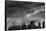 Chicago Skyline Storm BW-Steve Gadomski-Framed Stretched Canvas