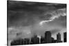 Chicago Skyline Storm BW-Steve Gadomski-Stretched Canvas