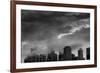 Chicago Skyline Storm BW-Steve Gadomski-Framed Photographic Print