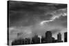 Chicago Skyline Storm BW-Steve Gadomski-Stretched Canvas