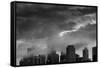 Chicago Skyline Storm BW-Steve Gadomski-Framed Stretched Canvas