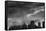 Chicago Skyline Storm BW-Steve Gadomski-Framed Stretched Canvas