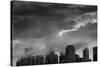 Chicago Skyline Storm BW-Steve Gadomski-Stretched Canvas