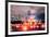 Chicago Skyline with Skyscrapers and Buckingham Fountain in Grant Park at Night Lit by Colorful Lig-Songquan Deng-Framed Photographic Print