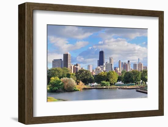 Chicago Skyline with Skyscrapers Viewed from Lincoln Park over Lake.-Songquan Deng-Framed Photographic Print