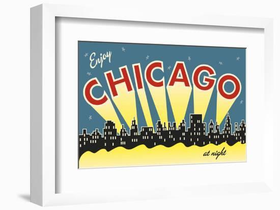 Chicago skyline-Vintage Reproduction-Framed Art Print