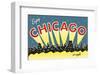 Chicago skyline-Vintage Reproduction-Framed Art Print