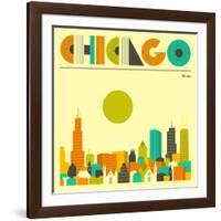 Chicago Skyline-Jazzberry Blue-Framed Art Print