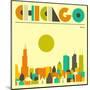 Chicago Skyline-Jazzberry Blue-Mounted Art Print