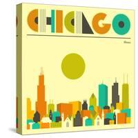 Chicago Skyline-Jazzberry Blue-Stretched Canvas