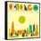 Chicago Skyline-Jazzberry Blue-Framed Stretched Canvas