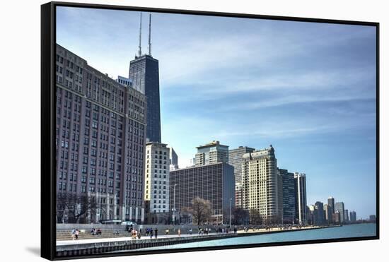 Chicago Skyline-Patrick Warneka-Framed Stretched Canvas