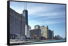 Chicago Skyline-Patrick Warneka-Framed Stretched Canvas