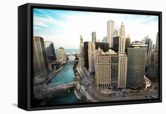 Chicago Skyline-Bill Carson Photography-Framed Stretched Canvas