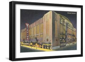 Chicago Stadium at Night, Chicago, Illinois-null-Framed Art Print