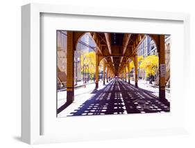 Chicago Street-Elevate Train-null-Framed Premium Giclee Print