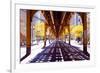 Chicago Street-Elevate Train-null-Framed Premium Giclee Print