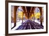 Chicago Street-Elevate Train-null-Framed Art Print