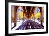 Chicago Street-Elevate Train-null-Framed Art Print