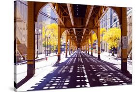 Chicago Street-Elevate Train-null-Stretched Canvas