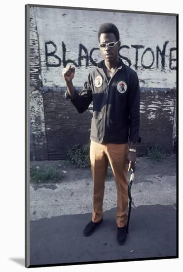 Chicago Street Gang Member from the Blackstone Rangers Showing His Fist, Chicago, IL, 1968-Declan Haun-Mounted Photographic Print