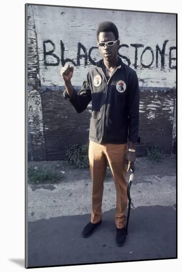 Chicago Street Gang Member from the Blackstone Rangers Showing His Fist, Chicago, IL, 1968-Declan Haun-Mounted Photographic Print