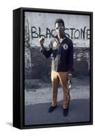 Chicago Street Gang Member from the Blackstone Rangers Showing His Fist, Chicago, IL, 1968-Declan Haun-Framed Stretched Canvas