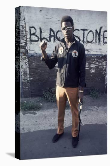 Chicago Street Gang Member from the Blackstone Rangers Showing His Fist, Chicago, IL, 1968-Declan Haun-Stretched Canvas