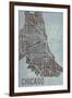 Chicago Street Map-Tom Frazier-Framed Giclee Print