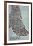 Chicago Street Map-Tom Frazier-Framed Giclee Print