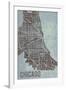 Chicago Street Map-Tom Frazier-Framed Giclee Print