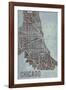 Chicago Street Map-Tom Frazier-Framed Giclee Print