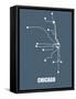 Chicago Subway Map I-null-Framed Stretched Canvas