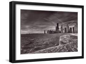 Chicago Sunrise BW-Steve Gadomski-Framed Photographic Print